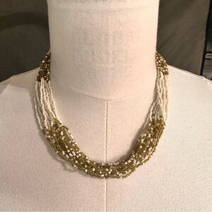 Vintage Beaded Women's Necklace Multi Strand White Ten Fashion Jewelry Retro